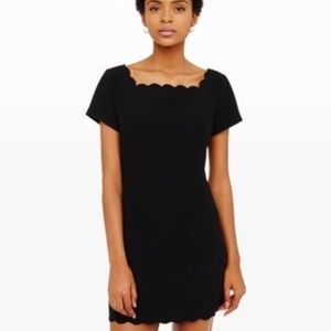 Club Monaco Black Joyce Scallop Dress